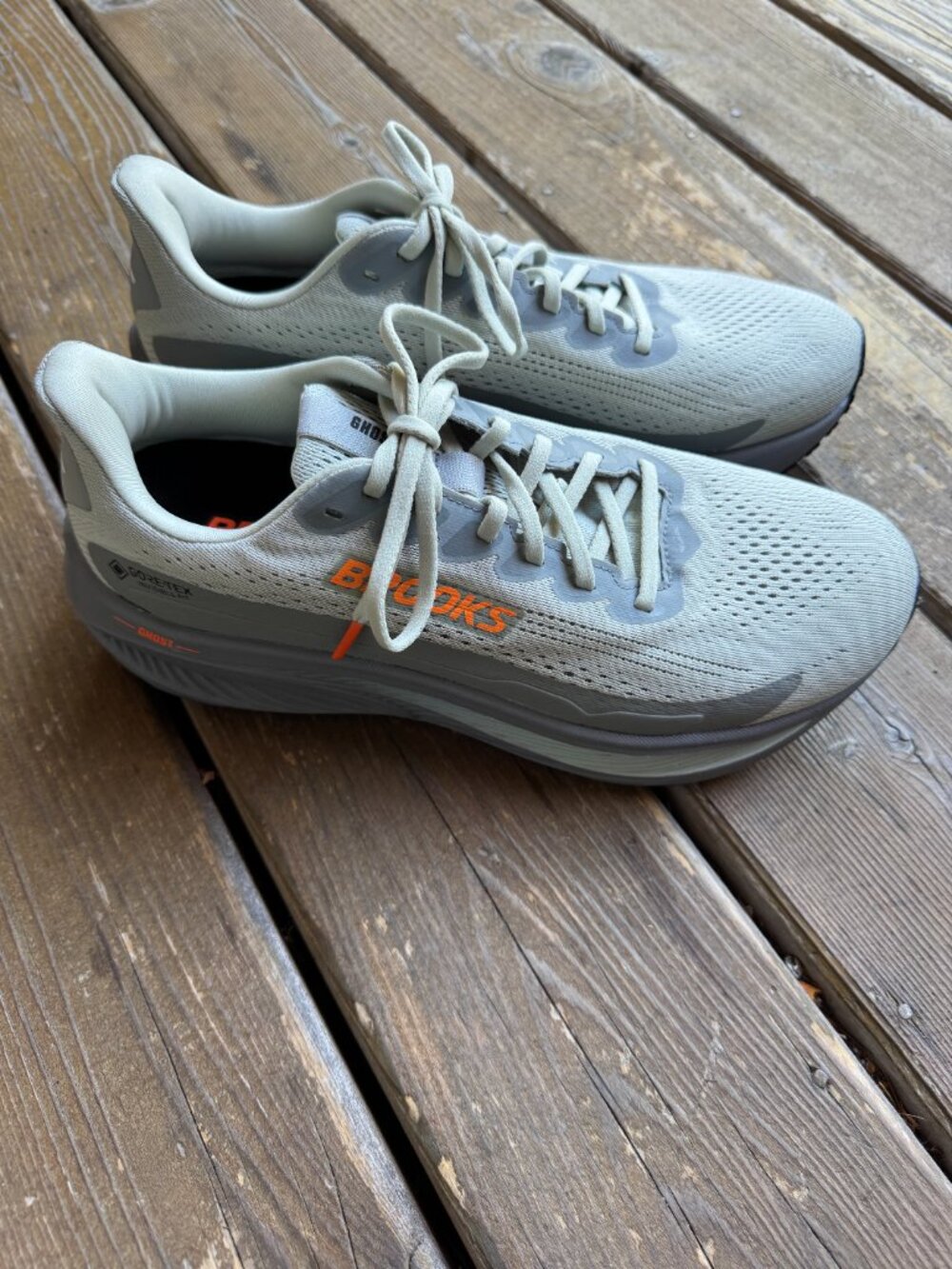 BROOKS Ghost 17 GTX Smoke-Primer Gray-Orange Running Shoes in Men's 9.5 - Picture 7 of 14